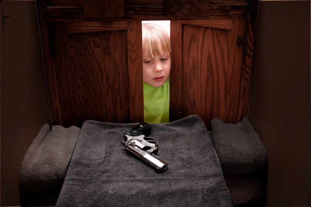a curious 4 year old girl discovers an unsecured handgun in a linen cupboard