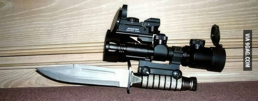 A knife with a scope