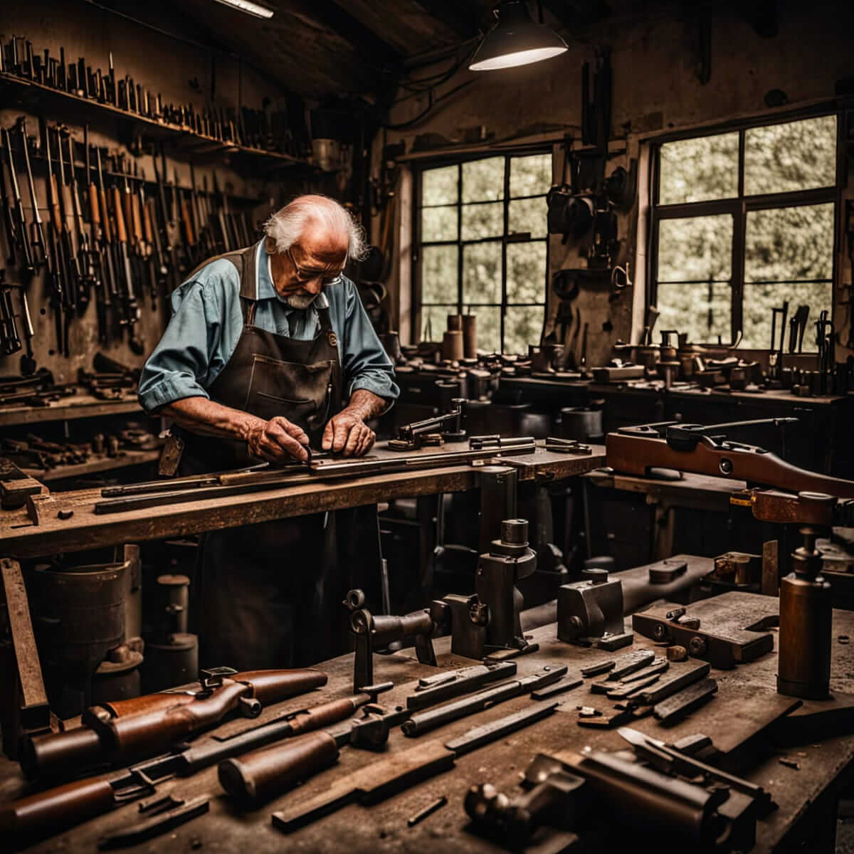 The Last Gunsmith Carefully Assembling A Firearm In His Workshop